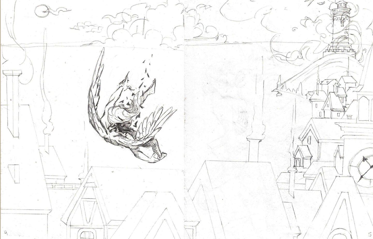 Divine Intervention - Seascape Spread Sketch