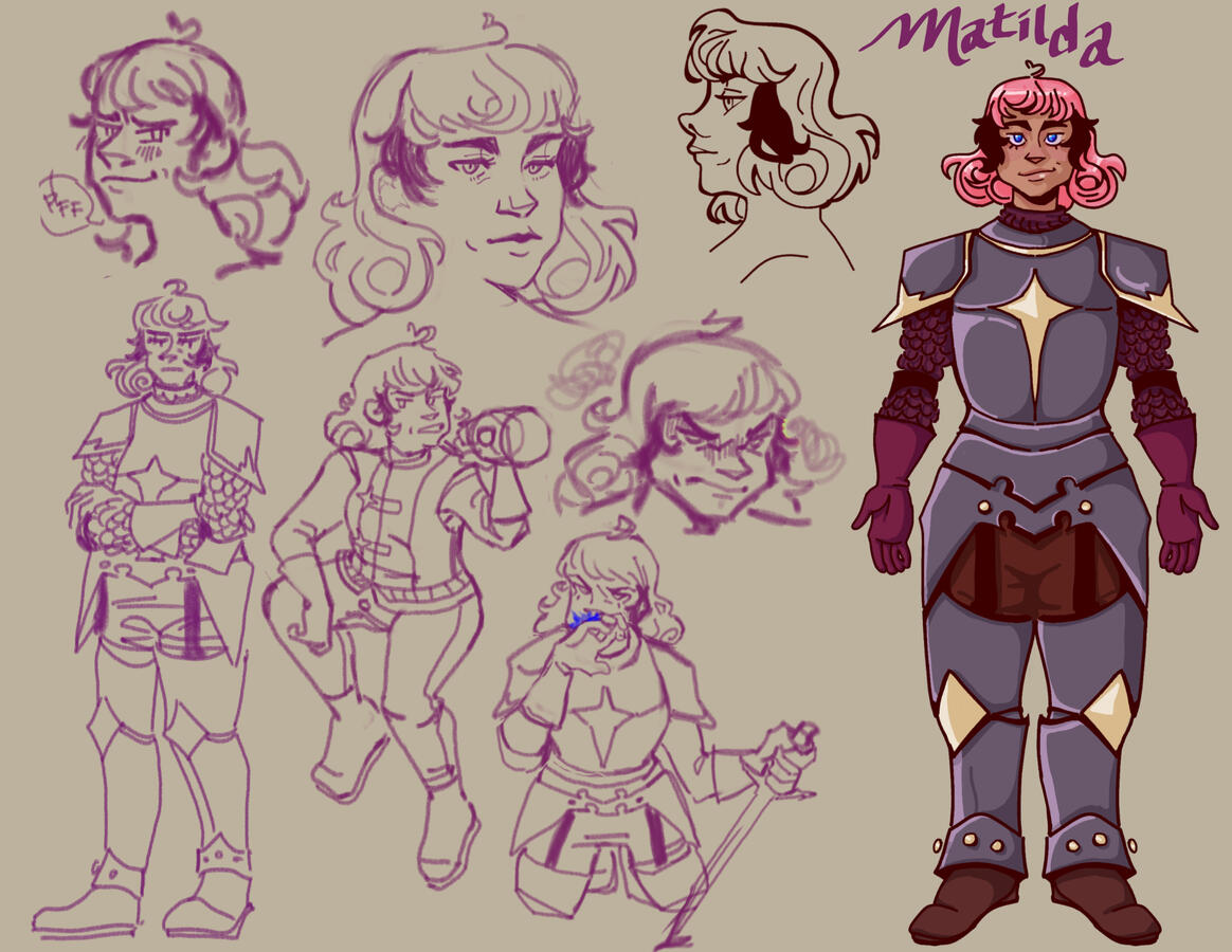 Divine Intervention - Knight Matilda Expression Sheet