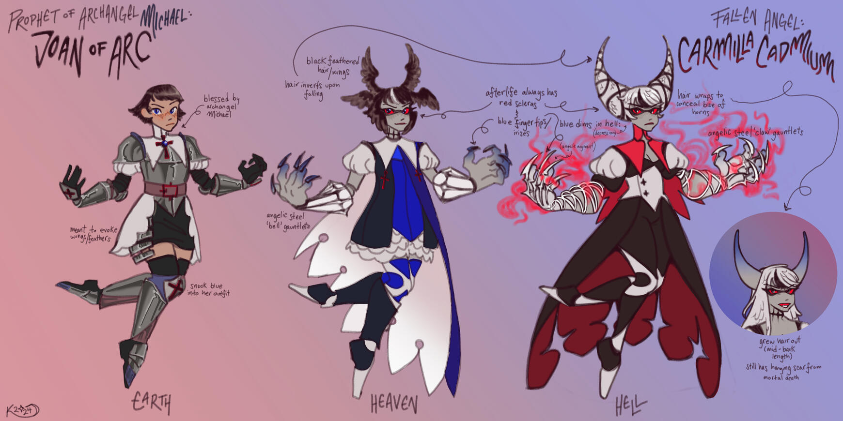 Carmilla 'Cadmium' - Hazbin Hotel Redesign Earth/Heaven/Hell Sheet